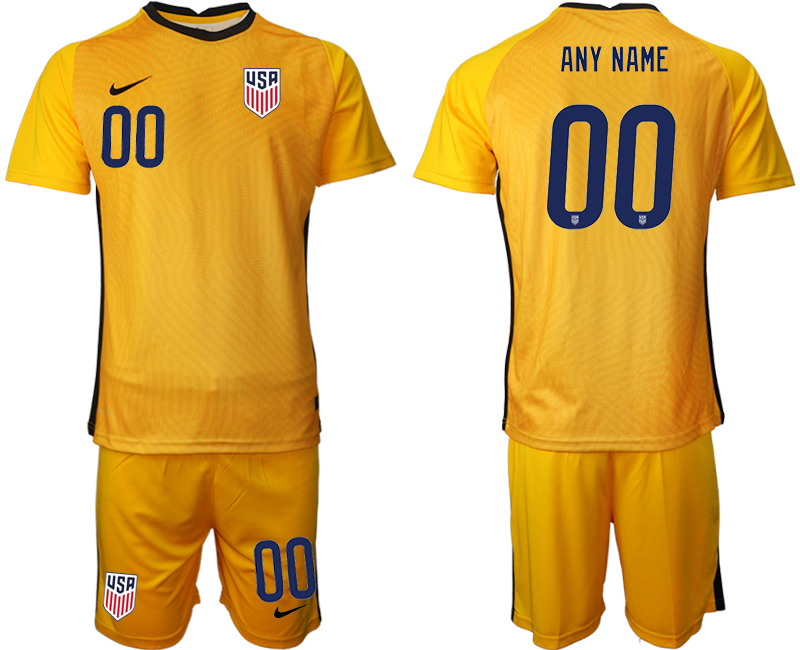 Men 2020-2021 Season National team United States goalkeeper yellow customized Soccer Jersey->united states jersey->Soccer Country Jersey